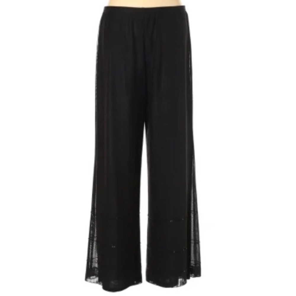 Sandra Darren Black Beaded Dress Palazzo Pants